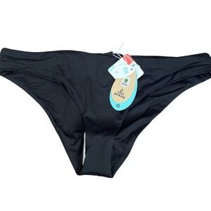 Prana Gemma Reversible Bikini Bottom Black UPF 50 Swim Size M NWT